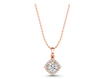 Rose gold Round Halo Diamond Pendant with Four-Prong Setting_1