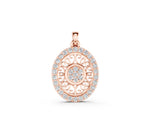 Rose gold Round Halo Filigree Pendant with Pavé Setting