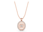 Rose gold Round Halo Filigree Pendant with Pavé Setting_1