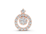 Rose gold Round Halo Pavé Diamond Pendant with Four-Prong Setting