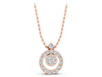 Rose gold Round Halo Pavé Diamond Pendant with Four-Prong Setting_1