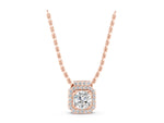 Rose gold Round Halo Prong-Set Diamond Pendant_1