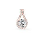 Rose gold Round Halo Prong-Set Pendant