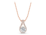 Rose gold Round Halo Prong-Set Pendant_1