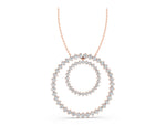Rose gold Round Moissanite Double Halo Prong Set Pendant_1