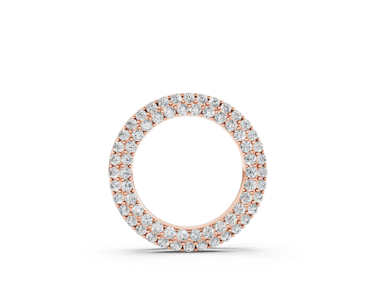 Rose gold Round Pavé Diamond Circle Pendant