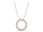 Rose gold Round Pavé Diamond Circle Pendant_1