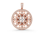 Rose gold Round Pavé Diamond Filigree Pendant