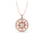 Rose gold Round Pavé Diamond Filigree Pendant_1