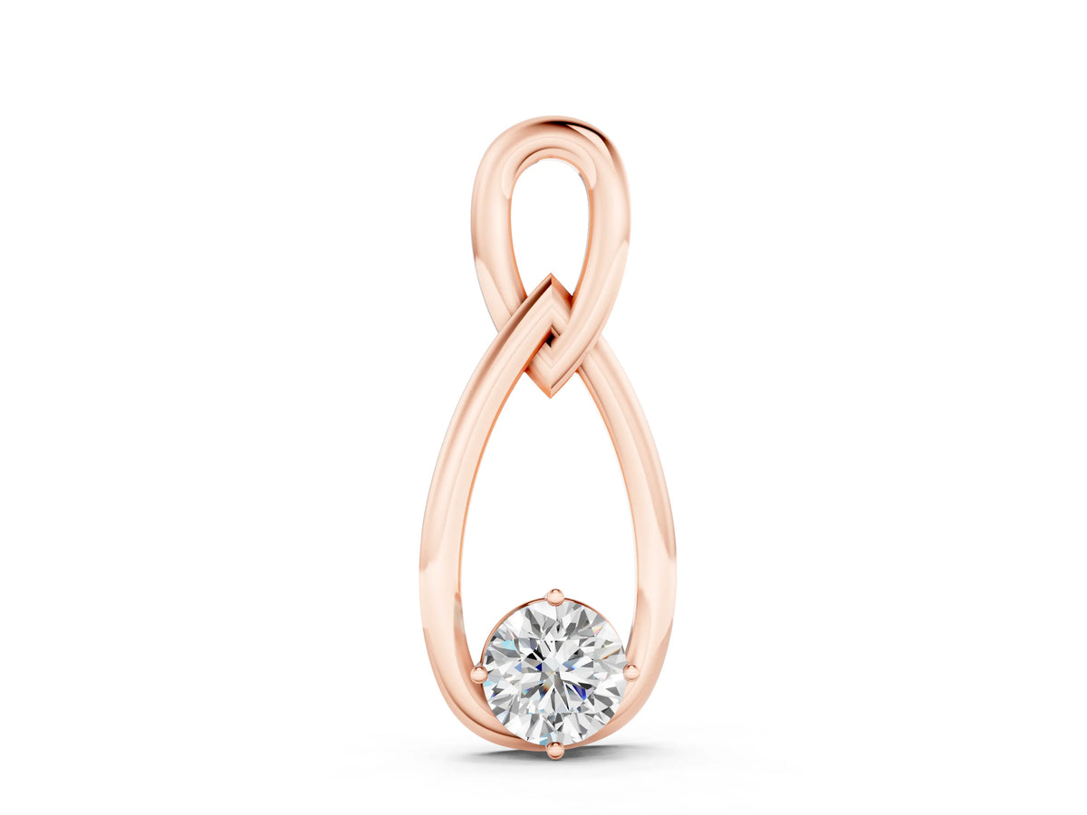Rose gold Round Solitaire Bezel Infinity Pendant