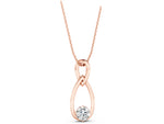 Rose gold Round Solitaire Bezel Infinity Pendant_1