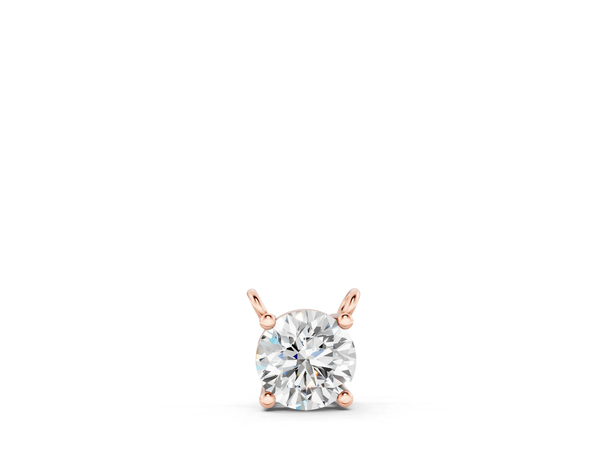 Rose gold Round Solitaire Pendant with Four-Prong Basket Setting