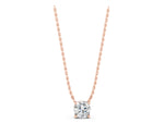 Rose gold Round Solitaire Pendant with Four-Prong Basket Setting_1