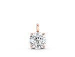 Rose gold Round Solitaire Pendant with Four-Prong Setting