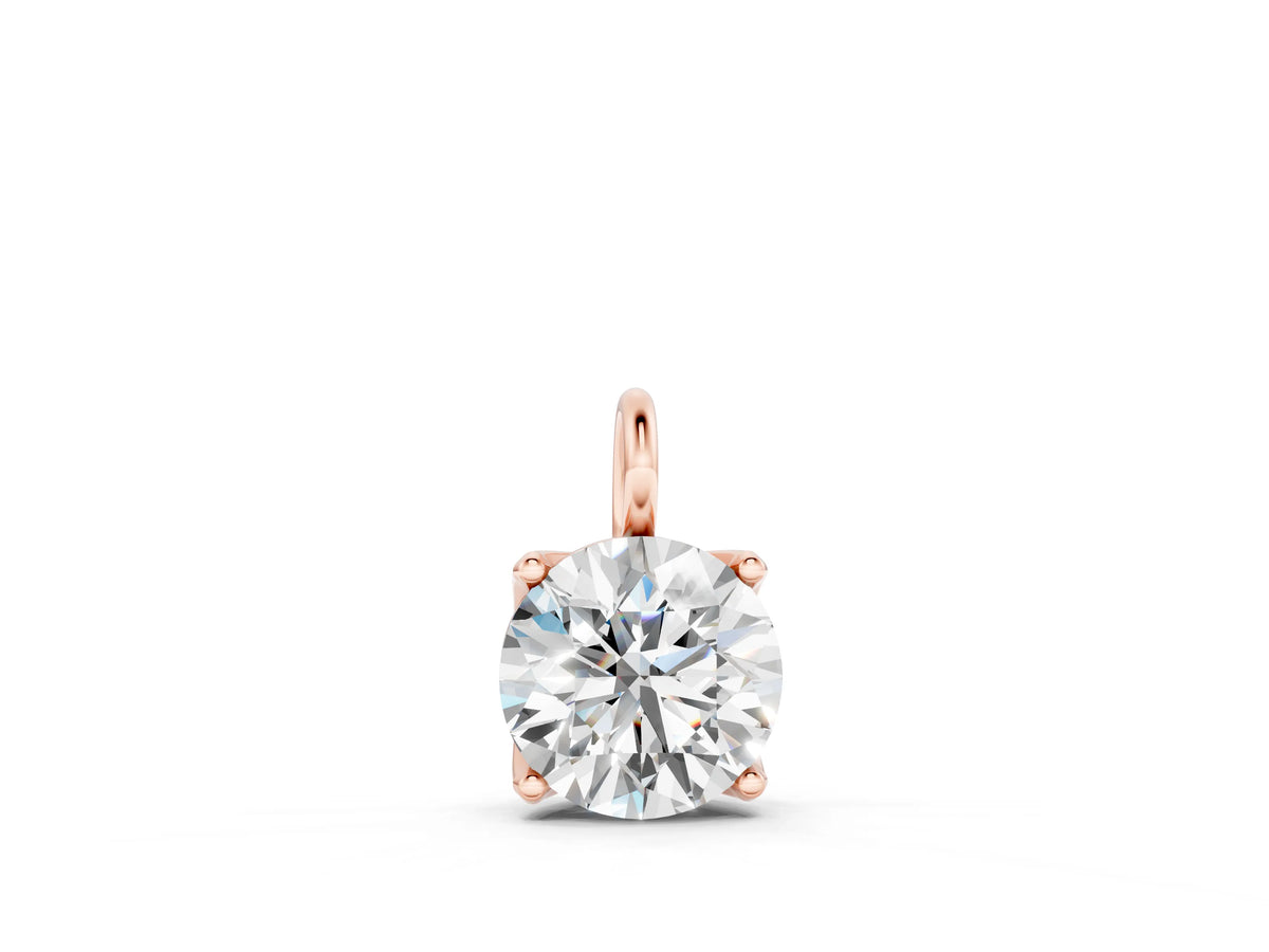 Rose gold Round Solitaire Pendant with Four-Prong Setting