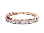 Rose gold Round and Baguette Diamond Prong Set Half-Eternity Band