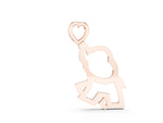 Rose gold Silver Elephant Heart Pendant