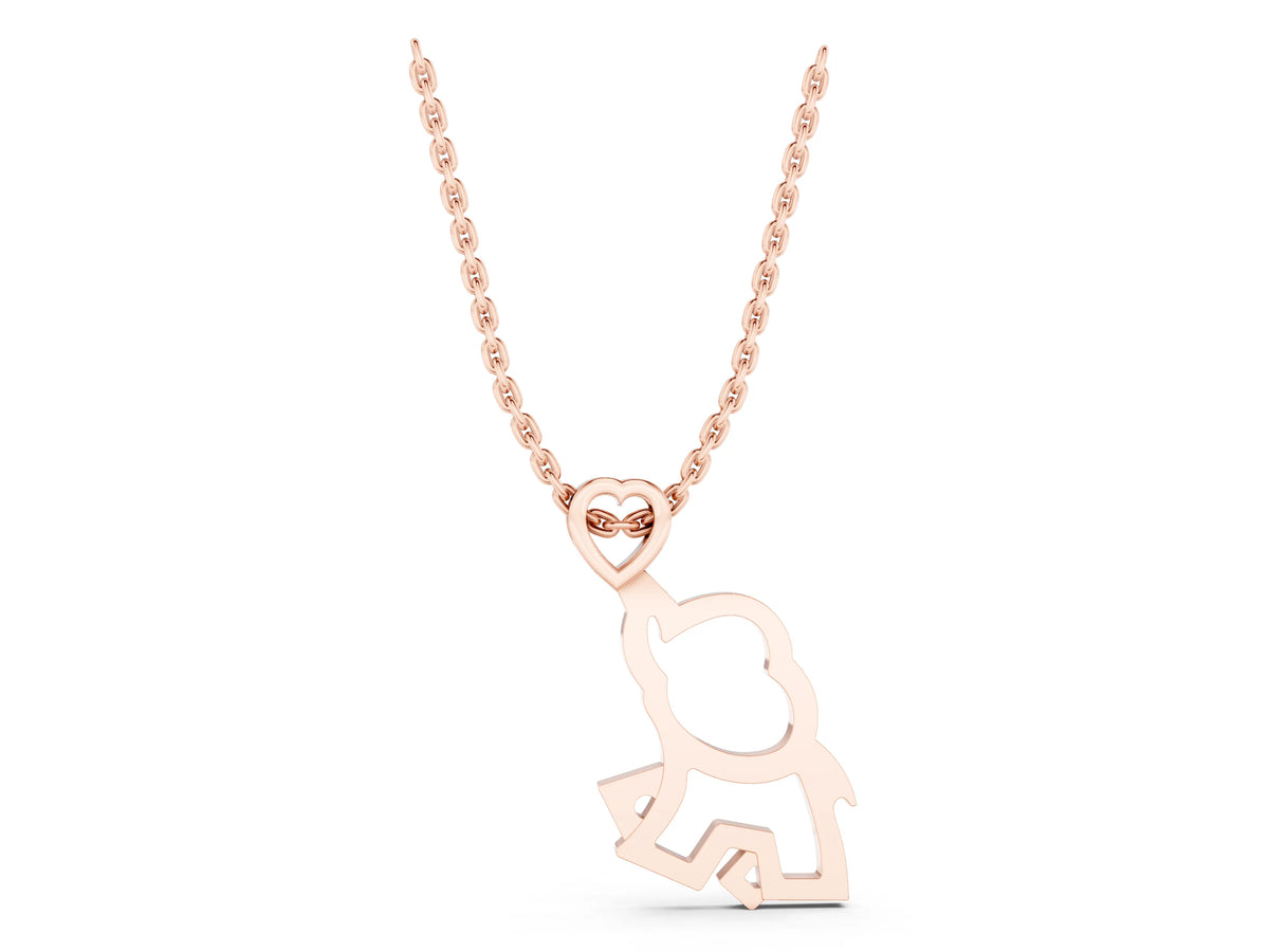 Rose gold Silver Elephant Heart Pendant_1