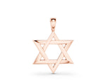 Rose gold Silver Star of David Pendant