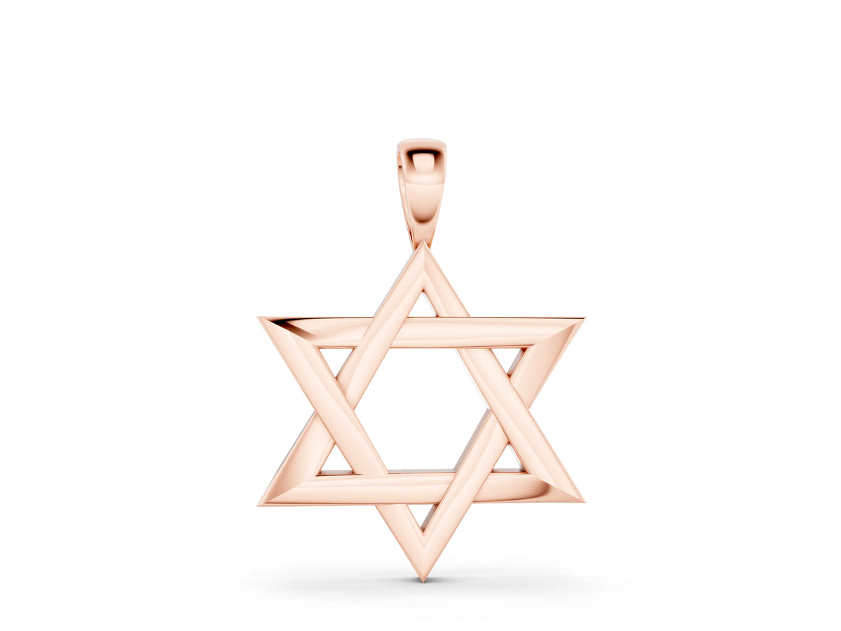 Rose gold Silver Star of David Pendant