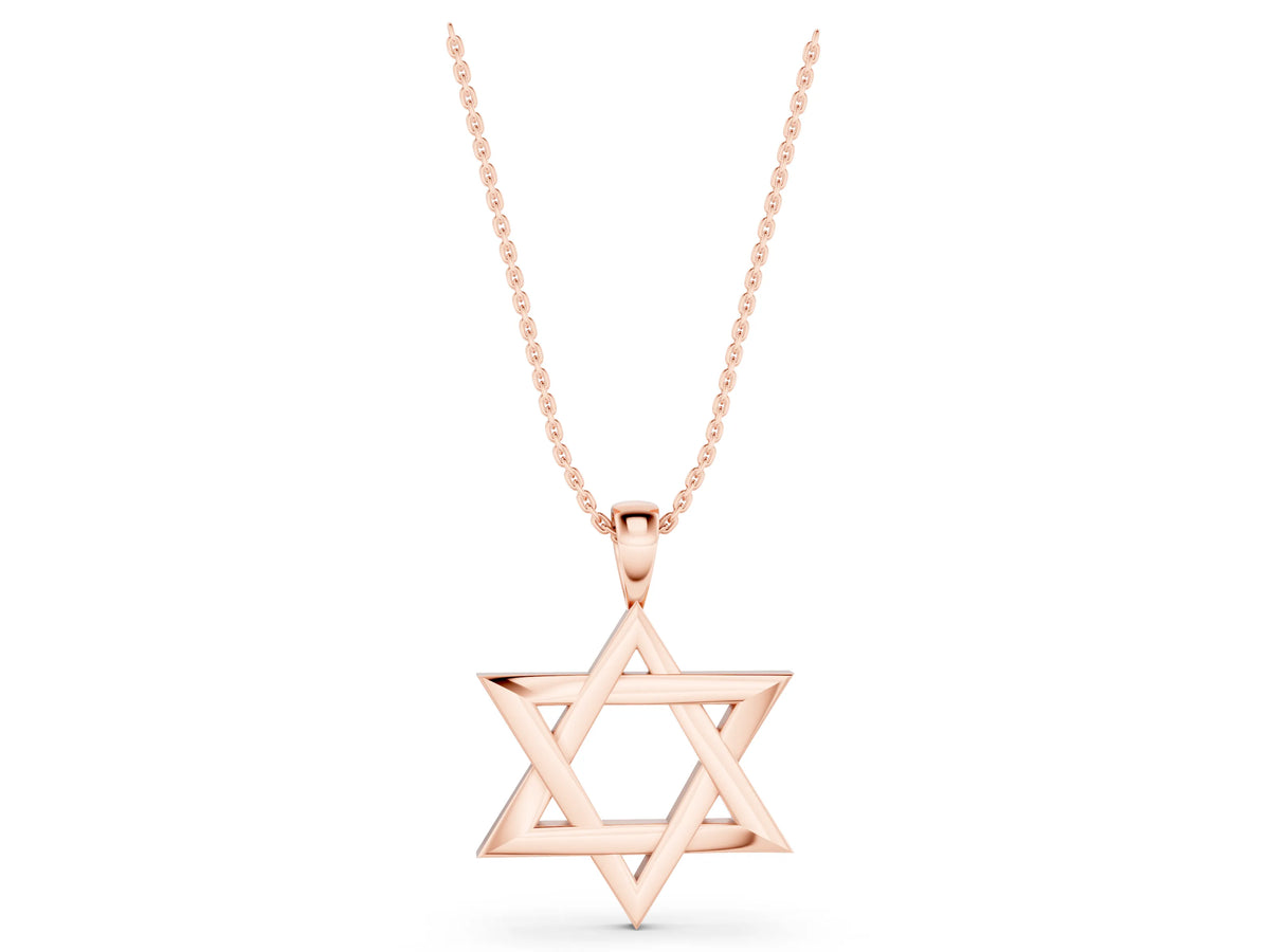 Rose gold Silver Star of David Pendant_1