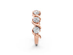 Rose gold Six-Stone Round Diamond Wave Band with Shared Prong Setting_2