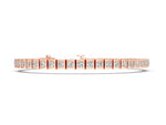 Rose gold Square Channel Set Round Diamond Tennis Bracelet