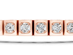 Rose gold Square Channel Set Round Diamond Tennis Bracelet_1