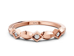 Rose gold Square Diamond Twist Band with Bezel Setting