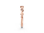 Rose gold Square Diamond Twist Band with Bezel Setting_2
