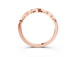 Rose gold Square Diamond Twist Band with Bezel Setting_3
