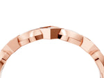 Rose gold Square Diamond Twist Band with Bezel Setting_4