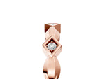 Rose gold Square Diamond Twist Band with Bezel Setting_5