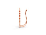 Rose gold Star Cluster Diamond Crescent Earrings with Round Cut Stones on a Curved Band and Prong Setting_1