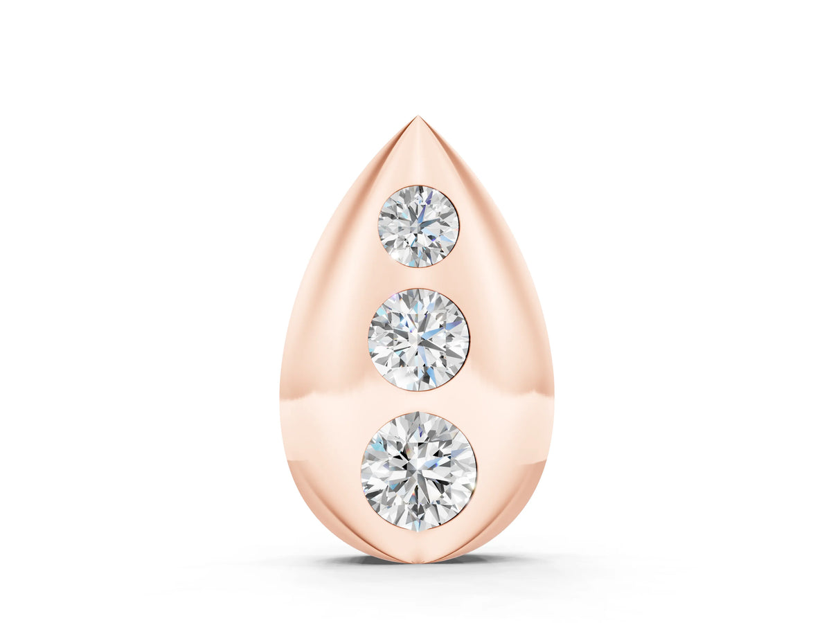 Rose gold Teardrop Bezel-Set Round Diamond Pendant