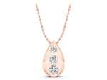 Rose gold Teardrop Bezel-Set Round Diamond Pendant_1