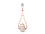 Rose gold Teardrop Diamond Pavé Pendant with Round Brilliant Cut