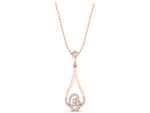 Rose gold Teardrop Diamond Pavé Pendant with Round Brilliant Cut_1