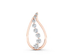 Rose gold Teardrop Diamond Prong-Set Round Pendant