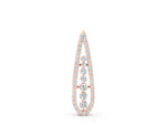 Rose gold Teardrop Pavé Round Diamond Prong Pendant