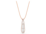Rose gold Teardrop Pavé Round Diamond Prong Pendant_1