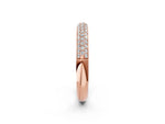 Rose gold Three-Row Pave Round Diamond Eternity Band with Shared Prong Setting_2