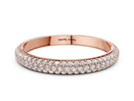 Rose gold Three-Row Round Diamond Pavé Eternity Band