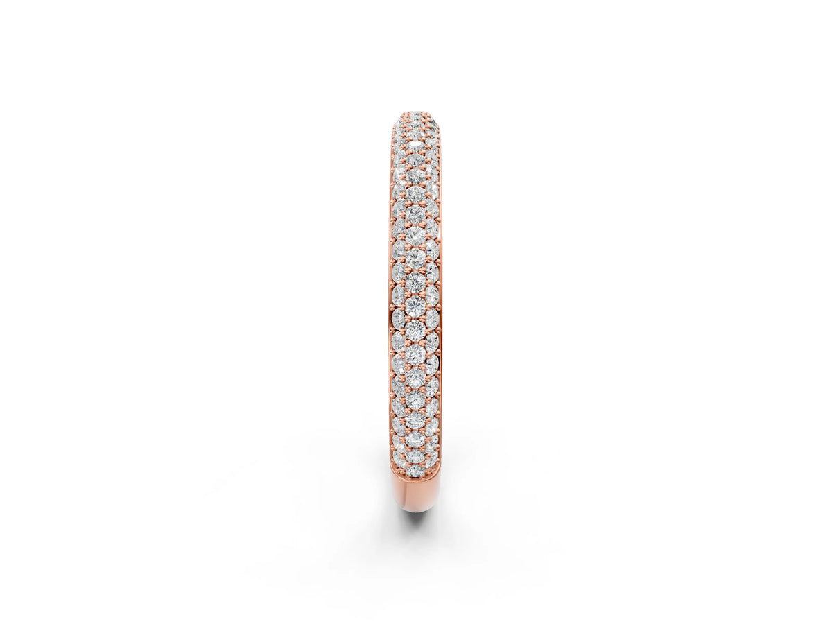 Rose gold Three-Row Round Diamond Pavé Eternity Band_2