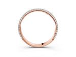 Rose gold Three-Row Round Diamond Pavé Eternity Band_3