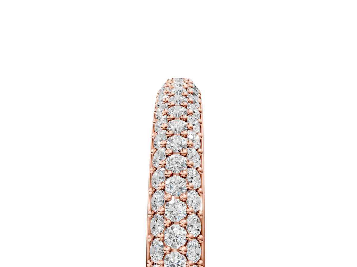 Rose gold Three-Row Round Diamond Pavé Eternity Band_5