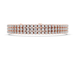 Rose gold Three-Row Round Diamond Tennis Bracelet with Bezel Setting