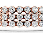 Rose gold Three-Row Round Diamond Tennis Bracelet with Bezel Setting_1