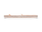 Rose gold Three-Row Round Diamond Tennis Bracelet with Prong Setting