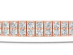 Rose gold Three-Row Round Diamond Tennis Bracelet with Prong Setting_1